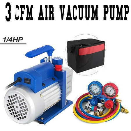 AC Diagnostic Manifold Freon Gauge Set for R134A R12, s, with and Acme Adapter