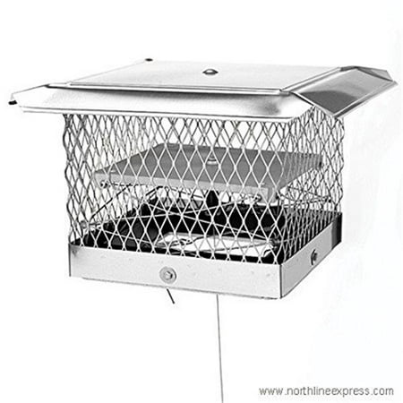 

9512 8 x 8 in. Stainless Steel II Chimney Cap-Damper 0.62 in. Mesh