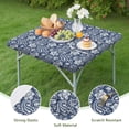 thumbnail image 4 of Blue Pioneer Flower and Paisley Pattern Square Fitted Tablecloth with Elastic Edge,Square Table Cover,Washable Elastic Table Cover for Home Kitchen Party Decor 34"x34", 4 of 6