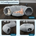 thumbnail image 4 of PETMAKER Cat Tunnel with Cat Bed - 3FT Multifunctional Cat Tunnel Bed, Gray, 4 of 11