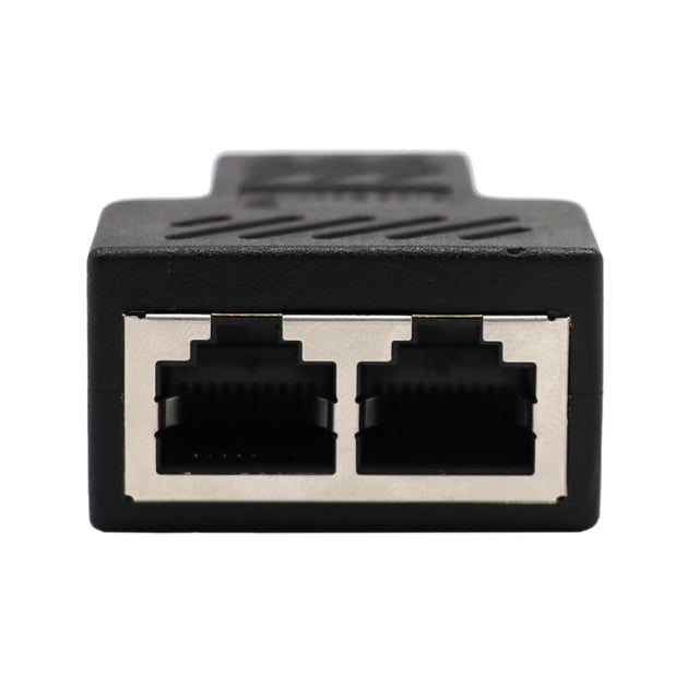 Adaptador Divisor de Red : 1 Adaptador Divisor de Red a 2 , Conector LAN, Adecuado para Ethernet de Categoría 5, Ethernet D Negro Hugo Adaptador divisor