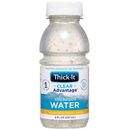Clear Advantage Moderately Water, Consistency, Ready-to-Drink, Digestible Swallowing Aid, Convenient Ready-to-Use, No Mixing Needed , 8 oz Bottle (24 Pack)