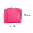 thumbnail image 2 of Bolsa de almacenamiento con gancho de viaje Dinheiro, bolsa de cosméticos portátil de tres aperturas, color rojo rosa, 2 of 5