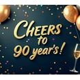 thumbnail image 5 of LUUFILx Cheers to 90 Years Backdrop Banner Birthday Party Decoration Background Photography Props Celebration Decors Anniversary Supplies, 5 of 8