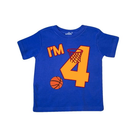 

Inktastic I m Four! fourth birthday basketball Gift Toddler Boy or Toddler Girl T-Shirt