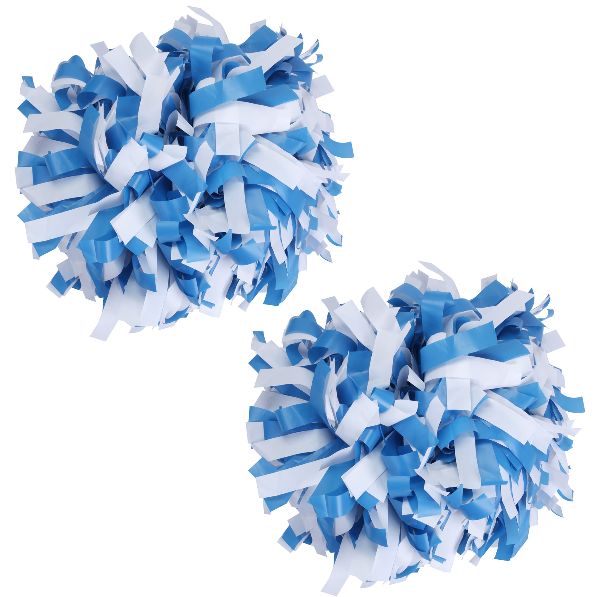 Plastic Cheer Pom Poms Cheerleading Cheerleader Gear 2 pieces one pair  poms(Columbia Blue/White)