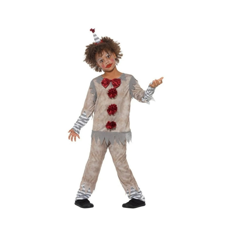 Vintage Clown Boy Costume Child Grey Red Vintage Clown Boy Costume Child Grey Red