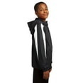thumbnail image 3 of Sport-Tek Youth Fleece Lined Colorblock Jacket-XS (Black/White), 3 of 6