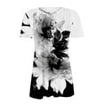thumbnail image 4 of AOOCHASLIY Fashion Women T-shirts Summer Fold Printed Regular Women Short Sleeves Blouses V Neck Button Tops, 4 of 4