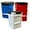 Blue/Red/White, variant on House Naturals 4 Gallon Square Food Grade Bucket Pail with Plastic Handles and Lid (Pack of 3) Made in USA containers (White - Blue lids)