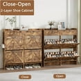 thumbnail image 4 of Shoe Cabinet with 4 Flip Drawers & 2 Top Drawers, 43" Tall Freestanding Narrow Wooden Shoe Storage Organizer for Entryway, Hidden Slim Shoe Rack for Front Door Entrance, Hallway, Living Room, Brown, 4 of 16