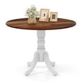thumbnail image 1 of Costway 4-Person Dining Table Wooden Kitchen Table with Solid Rubber Wood Frame for Kitchen White&Walnut, 1 of 10