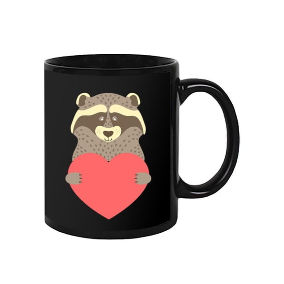 Raccoon Holding A Heart Mug - Image by Shutterstock,