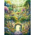 thumbnail image 1 of Taladro de pintura de diamante 5D Kits de bricolaje Cuadro de pared de mosaico de castillo de jardín redondo completo Hugtrwg Para estrenar, 1 of 9