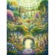 thumbnail image 1 of Taladro de pintura de diamante 5D Kits de bricolaje Cuadro de pared de mosaico de castillo de jardín redondo completo Hugtrwg Para estrenar, 1 of 9