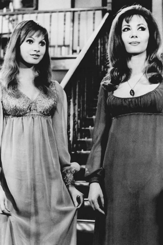 Madeline Smith and Ingrid Pitt in The Vampire Lovers looking for blood ...