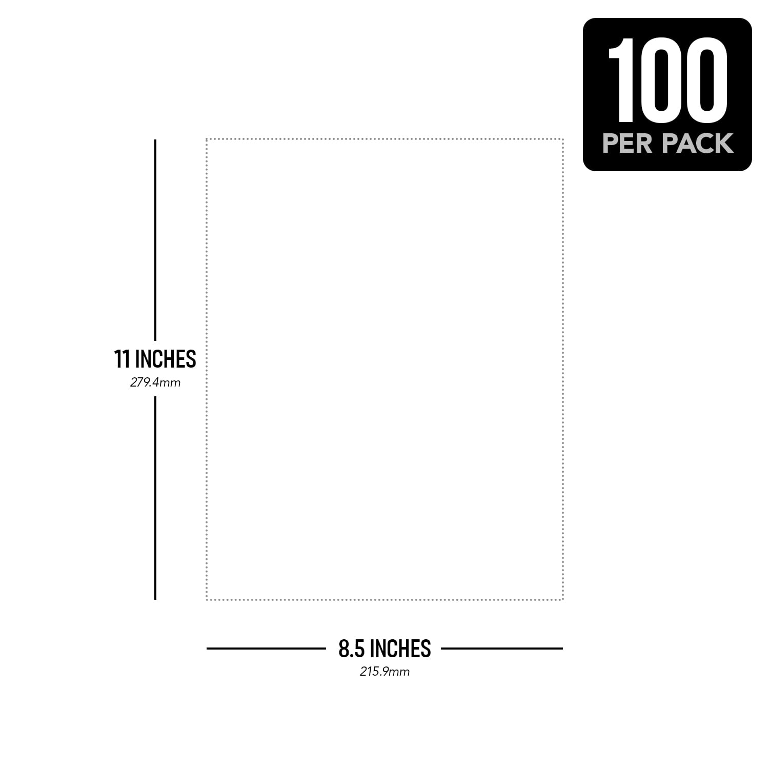 White Card Stock Paper - 8.5 x 11 - 100lb Cover (270gsm) - 100 Papers Per Pack