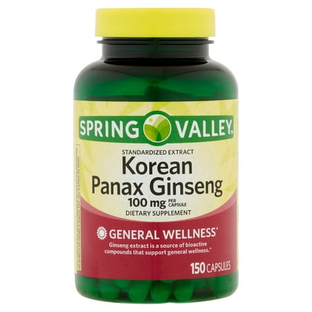 Spring Valley coréen Panax Ginseng 100 mg par gélules, 150 count