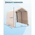 thumbnail image 5 of Studyset 7x10FT Outdoor Portable Storage Shed with 2 Roll-Up Doors & Vents,240G Heavy-Duty Shelter Waterproof PE Tarp,UV-Resistant Storage Sheds for Motorcycle,Bike,Firewood,Garden Tools, 5 of 7