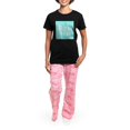 thumbnail image 4 of CafePress - Bride To Be With Veil, Fancy White Type Teal Pajam - Women's Short Sleeve Print T-Shirt and Pants Dark Cotton Pajama Set, 4 of 7