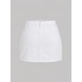 thumbnail image 2 of Womens White Mini Denim Skirt, A-Line Casual Style, 2 of 8