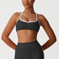 thumbnail image 6 of Xdegoge High Impact Sports Bras for Women Contrast Binding Wireless Workout Tops Racerback Padded Yoga Bras Supportive Athletic Bralettes for Running Fitness, 6 of 7