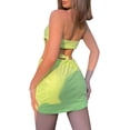 thumbnail image 4 of hirigin Ladies Sexy Hollow Mini Skirt, Summer Temperament Solid Color Hanging Neck Sleeveless Backless Short Dress for Dating Shopping, 4 of 8
