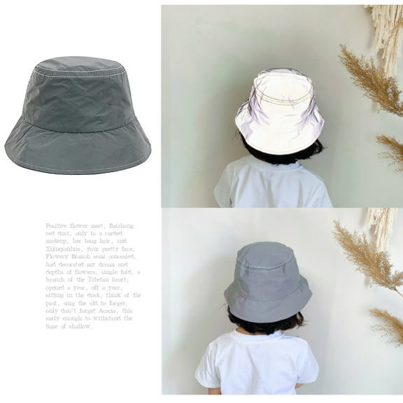 LULULION 1 Pc Beach Hat Fishing Cap Grey Polyester Sun Protection Street Safety Kids