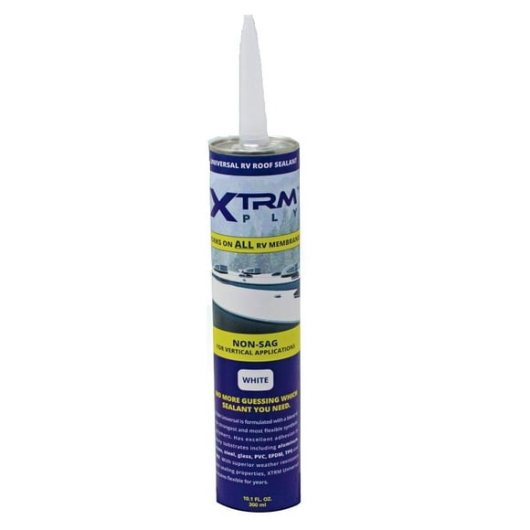 LaSalle Bristol Roof Sealant 270341437B RMA XTRM-PLY; Universal; Use With XTRM-PLY Roofing Membrane; Non-Sag Paste Or Liquid; White; 10.1 Ounce Tube; Case Of 30