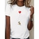 thumbnail image 1 of Women's Casual T-Shirt with Cute Bird & Heart Design - Soft, Stretchy, Machine Washable - Perfect for Spring/Summer Tee For adult, Men, Women, Teen, Teenager, adolescent, Youth, 1 of 6