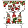 thumbnail image 2 of 4PCS Christmas Shower Curtain Sets with Rugs, Waterproof Fabric Shower Curtain, Patchwork Red Plaid Xmas Tree Black Deer Moose Reindeer Wildlife Cabin Hunting Snowflake Winter Bathroom Decor, 2 of 7