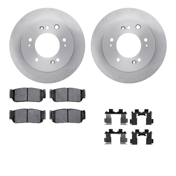Dynamic Friction Company Rear Brake Rotors with 5000 Advanced Brake Pads includes Hardware 6512-21131