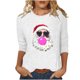 thumbnail image 1 of Fiudx Camisetas para Mujer Camiseta de Manga 3/4 con Cuello Redondo y Estampado Navideño para Mujer, Jersey con Cuello Redondo, Top/Camisa de Manga Larga con Cuello Redondo, 1 of 3