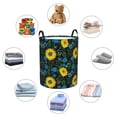 thumbnail image 4 of Balery Sunflowers And Blue Flower Cesta de ropa redonda con asas, impermeable, independiente, para ropa, juguetes, dormitorio y familia-Medium, 4 of 6