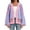 Pink, variant on Long Sleeved Fall V-neck Colorful Striped Print Casual Knit Cardigan Coat
