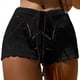 thumbnail image 1 of Traje de Baño Bikini de Punto con Cintura Alta y Aberturas para Mujer. Negro M, 1 of 7