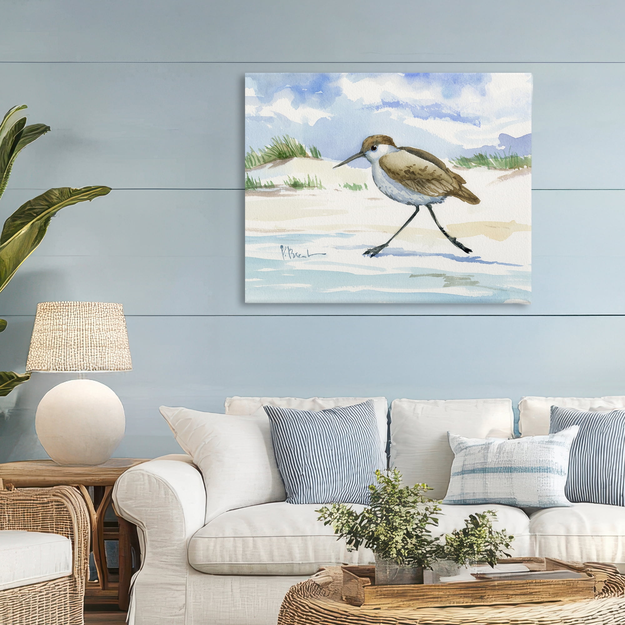 Stupell Industries Inlet Beach Sandpiper Running Canvas Wall Art, design by Paul Brent