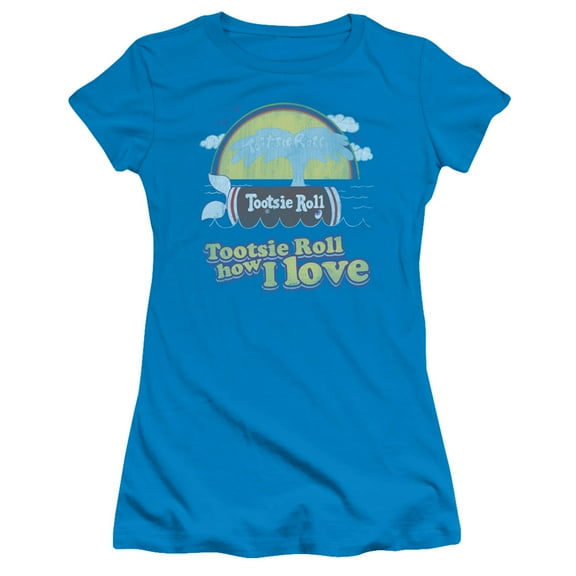 Tootsie Roll Jingle S/S Junior Women's T-Shirt Sheer Turquoise