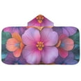 thumbnail image 5 of Yayeee Kids Hooded Towels Toddler Soft Absorbent Beach Bathing Wrap 50" x 23.5", Large Purple Flowers, 5 of 5