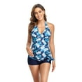 thumbnail image 5 of Uniexcosm Maternity Swimsuits for Women Tied Halter Two-piece Swimwear Floral Bathing Sets with Shorts S-XXL, 5 of 6