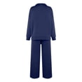 thumbnail image 3 of Fall Outfits for Women 2025 2 Piece Lounge Sets Long Sleeve Sweatshirt and Wide Leg Pants Tracksuits Casual Sweatsuit Dark Blue M, 3 of 4