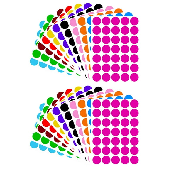 420pcs Colored Dot Stickers Adhesive Circle Labels for Color Coding