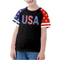 thumbnail image 2 of T-Shirt à Manches Courtes pour la Fête de l'Indépendance pour Garçons et Filles Tout-Petits, Mélange Doux de Polyester-Spandex, Col Rond, Imprimé Coloré, Port Toutes Saisons, Lavable à la Main, 2 of 3