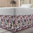 thumbnail image 1 of Butterfly Bed Skirt, Sixties and Seventies Inspired Complex Image with Floral Elements and Butterflies, Elastic Bedskirt Dust Ruffle Wrap Around for Bedding Decor, 4 Sizes, Multicolor, by Ambesonne, 1 of 2