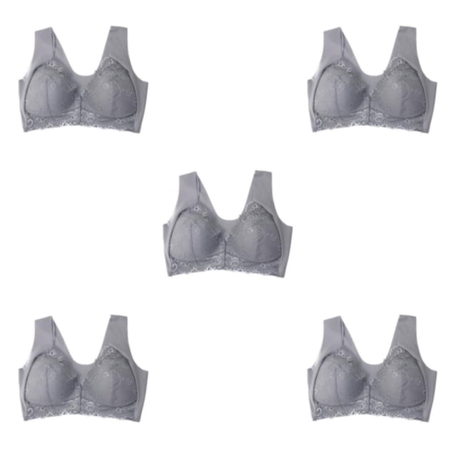 Sonducket Sujetador cómodo de belleza con cierre frontal, Sujetador deportivo con forma 5D Push Seamless No Trace Back, Womens Comfort Lace Grey Type2 NO2