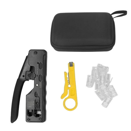 

Flash Sale Cable Crimping Pliers Set Ratcheting Net Cable Crimper Stripping Cutting Tool with 10 Pcs RJ Connector