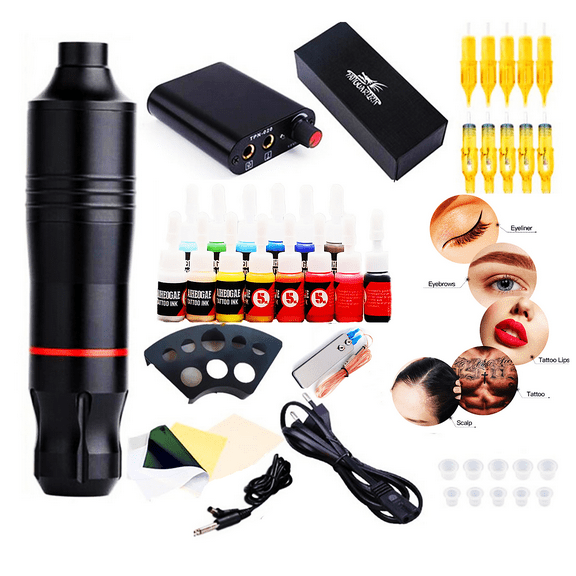 Starter Body Art Kit Tool Practice Supplies Rotary Pen Holder Plastic Aluminum Alloy Tatuaje 3lb