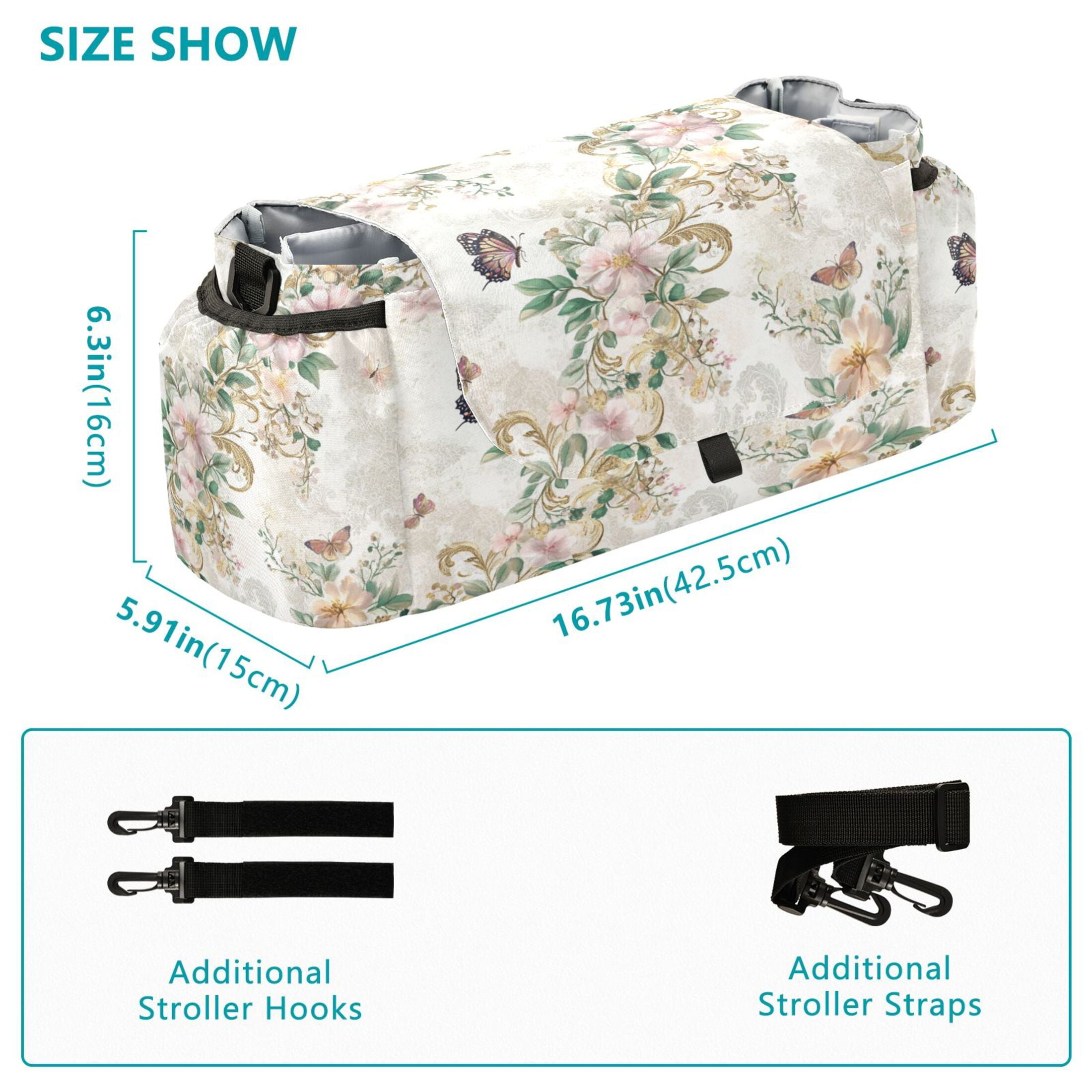 DIXRUYEE Stroller Organizer Soft Blossom Elegance Printed