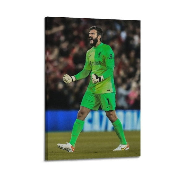 Alisson Becker Famous Male Soccer Player Art Poster Poster Album Cover Posters for Bedroom Wall Art Canvas Posters Music Album Cover Poster