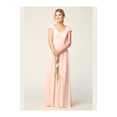 thumbnail image 2 of Women's Eva USA 3161 Long Cap Sleeve Mother Of Groom Formal Dress Dusty Rose Pink 3XL, 2 of 9